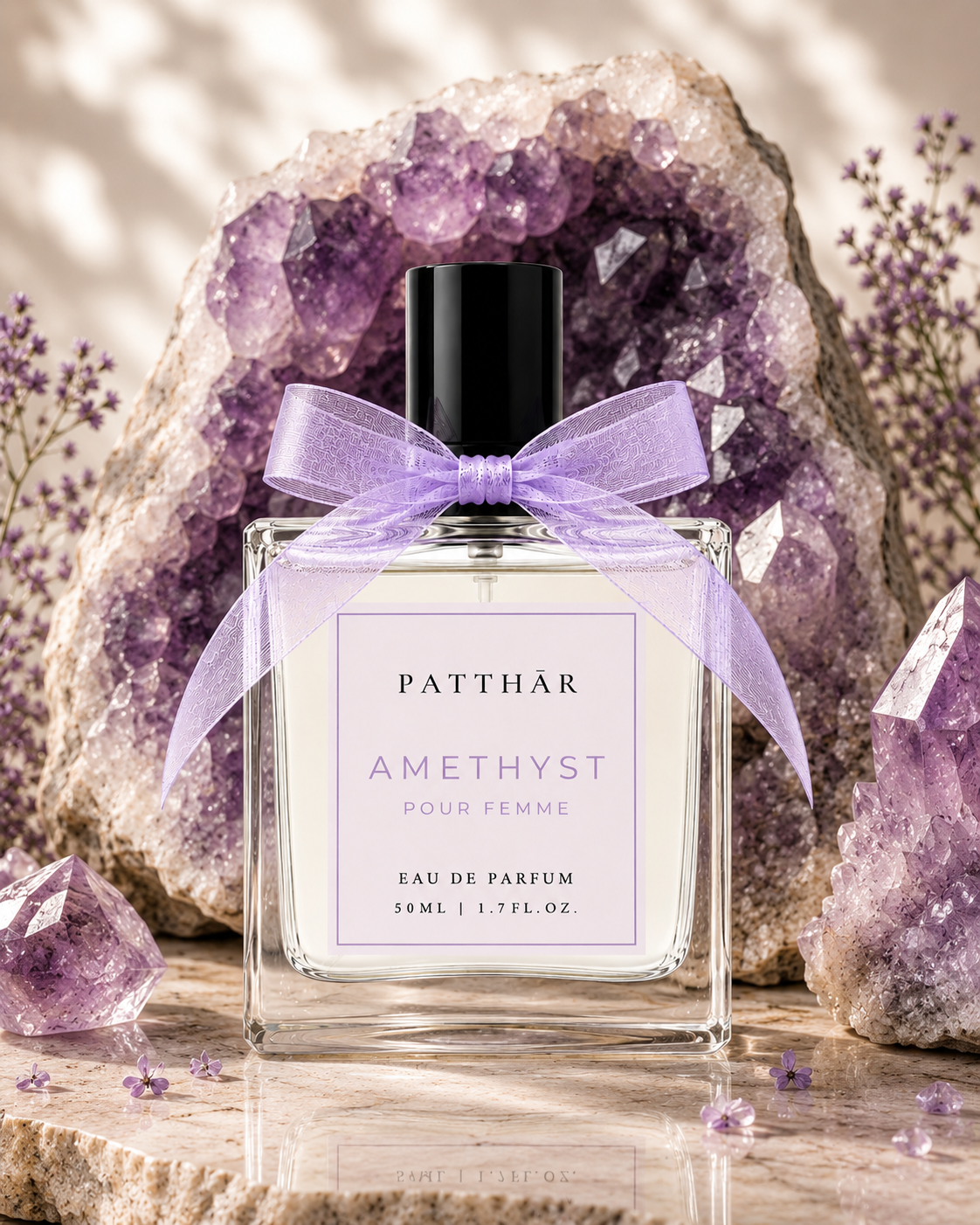 AMETHYST perfume bottle styled with its crystal